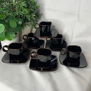 Set of 6 vintage hard to find LASLO for MIKASA ESPRESSO / demitasse cups / mugs